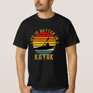 Camiseta A Vida É Melhor Em Um Retro Kayak