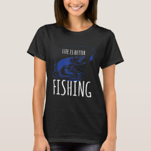 Camiseta A Vida É Melhor Lago Pesca Pescador Rio Barco C