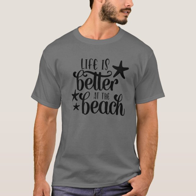 Camiseta A Vida É Melhor Na Família Praia Summer Tropical (Frente)