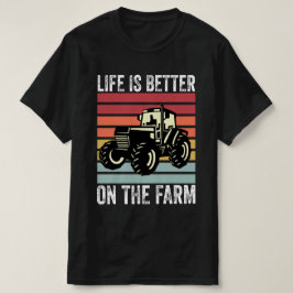 Camiseta A Vida É Melhor Na Fazenda - Amantes Da Agricultur