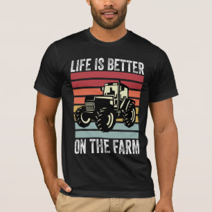 Camiseta A Vida É Melhor Na Fazenda - Amantes da Agricultur