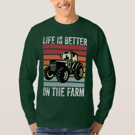 Camiseta A Vida É Melhor Na Fazenda - Amantes Da Agricultur