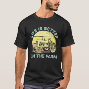 Camiseta A Vida É Melhor Na Fazenda Ao Longo Do Trator