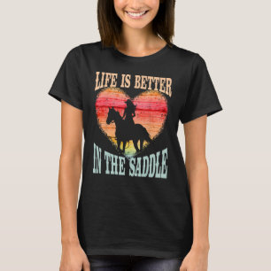 Camiseta A Vida É Melhor Na Moça De Saddle Que Anda Com Med
