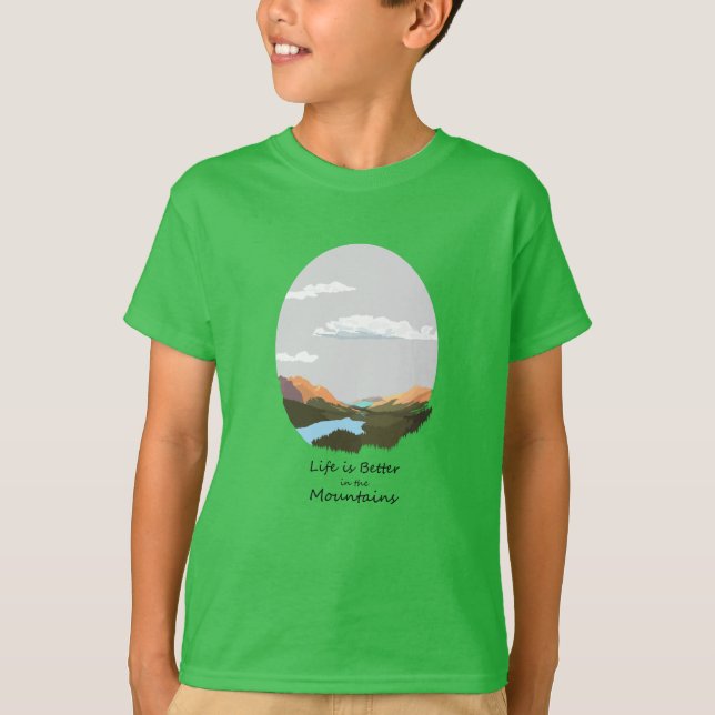 Camiseta A vida é melhor na montanha T-Shirt (Frente)