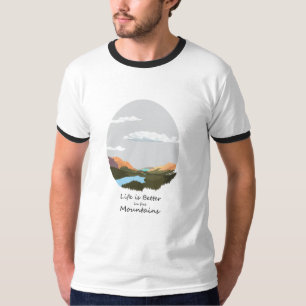 Camiseta A vida é melhor na montanha T-Shirt