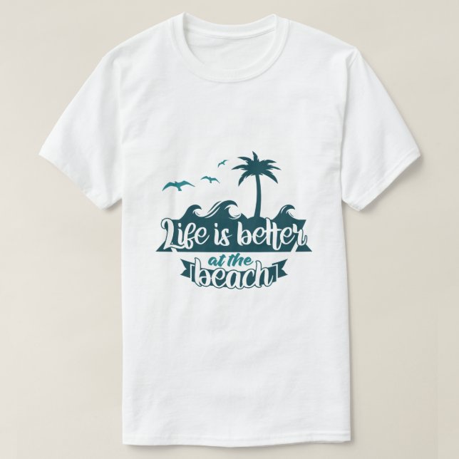 Camiseta A Vida é Melhor na Praia (Frente do Design)