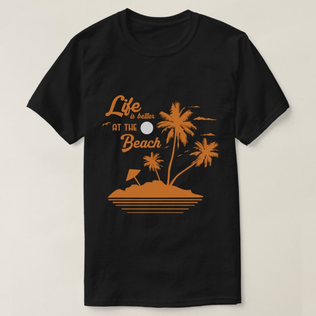 Camiseta A vida é melhor na praia (Frente do Design)