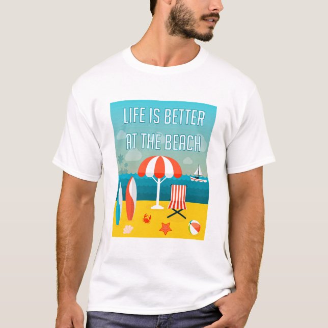Camiseta A vida é melhor na praia (Frente)
