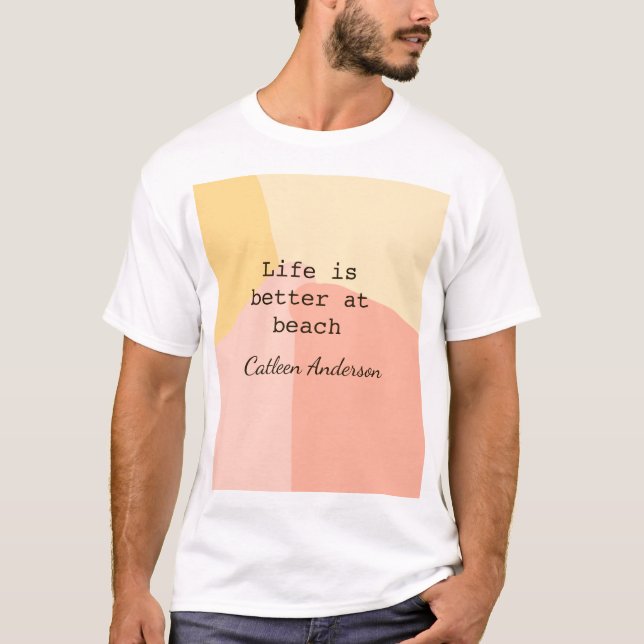 Camiseta A vida é melhor na praia boho rústico laranja amar (Frente)