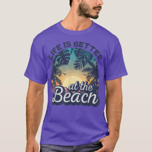 Camiseta A Vida É Melhor Na Praia De Férias Da Família Beac