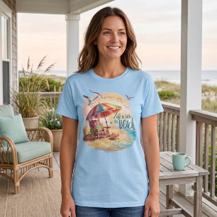 Camiseta A Vida é Melhor na Praia Estética Costeira