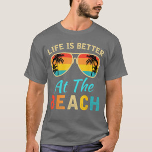 Camiseta A Vida é Melhor na Praia Palmeiras Retro Verão