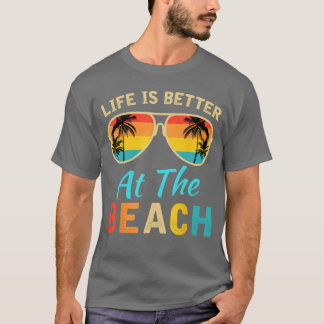 Camiseta A Vida é Melhor na Praia Palmeiras Retro Verão