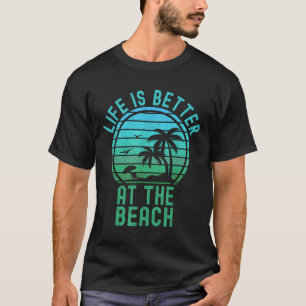 Camiseta A Vida É Melhor Na Praia Retro Summer Bea