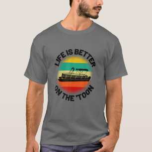Camiseta A Vida É Melhor Na Vintagem De Toon Pontoonin
