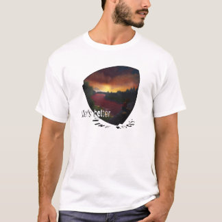 Camiseta A vida é melhor nas rochas. escalador rock