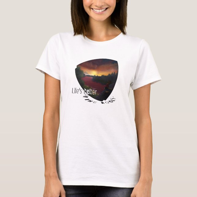 Camiseta A vida é melhor nas rochas. escalador rock (Frente)