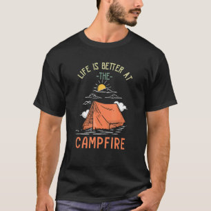 Camiseta A Vida É Melhor No Acampamento Do Camp De Campfire