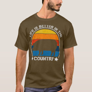 Camiseta A vida é melhor no campo de aniversário -