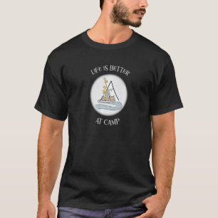Camiseta A vida é melhor no campo Tent Campfire Premium