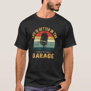 Camiseta A Vida É Melhor No Chumbo Do Microfone Retro Da Ga