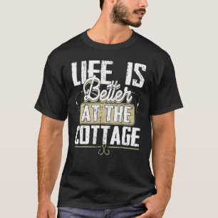 Camiseta A Vida é Melhor No Cottage Pesca Retro