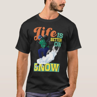 Camiseta A Vida É Melhor No Esqui Da Neve