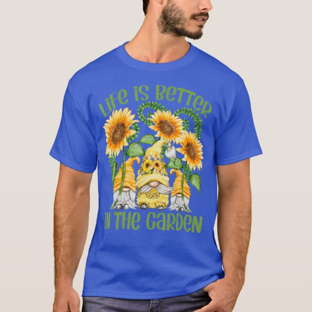 Camiseta A Vida É Melhor No Jardim Para Jardineiros - (Frente)