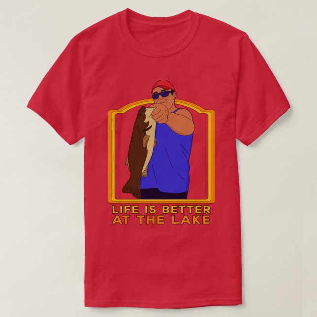 Camiseta A vida é melhor no lago (Frente do Design)