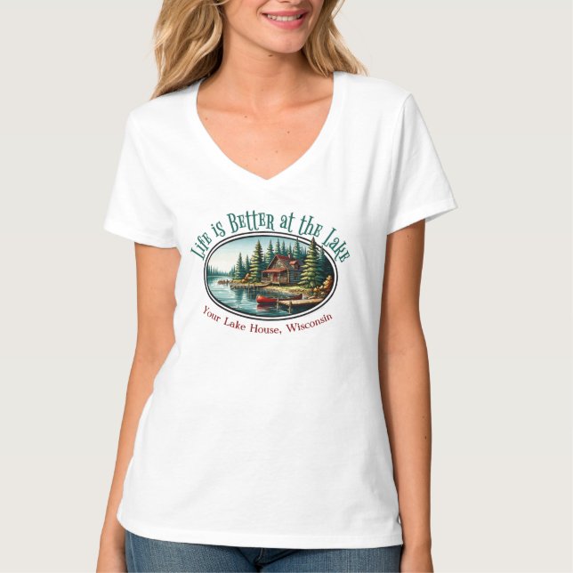Camiseta A vida é melhor no lago (Frente)