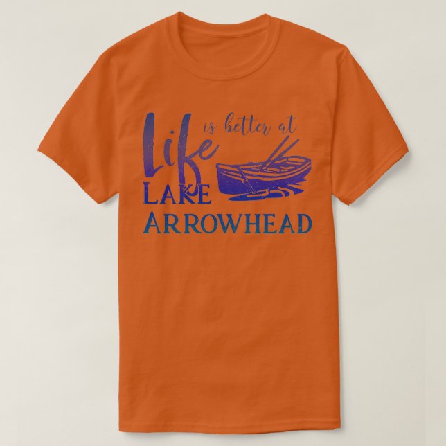 Camiseta A vida é melhor no lago Arrohouad California Summe (Frente do Design)