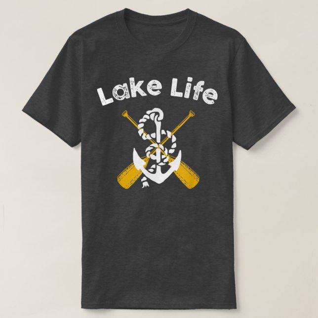 Camiseta A Vida É Melhor No Lago Barco LI (Frente do Design)
