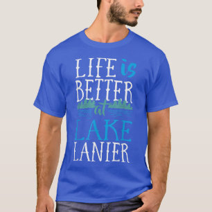 Camiseta A Vida É Melhor No Lago Lanier Barco De Pesca Pres