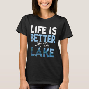 Camiseta A Vida É Melhor No Lago Pesca Barco 