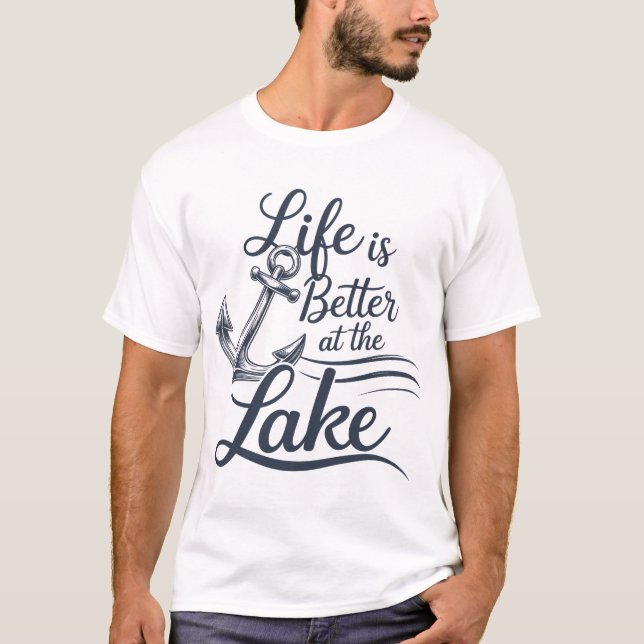 Camiseta A vida é melhor no lago T-Shirt (Frente)