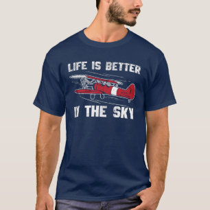 Camiseta A vida é melhor no piloto do céu