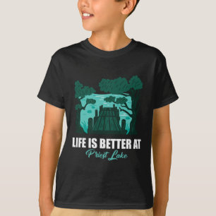 Camiseta A Vida É Melhor No Priest Lake Caiaque E Pontão
