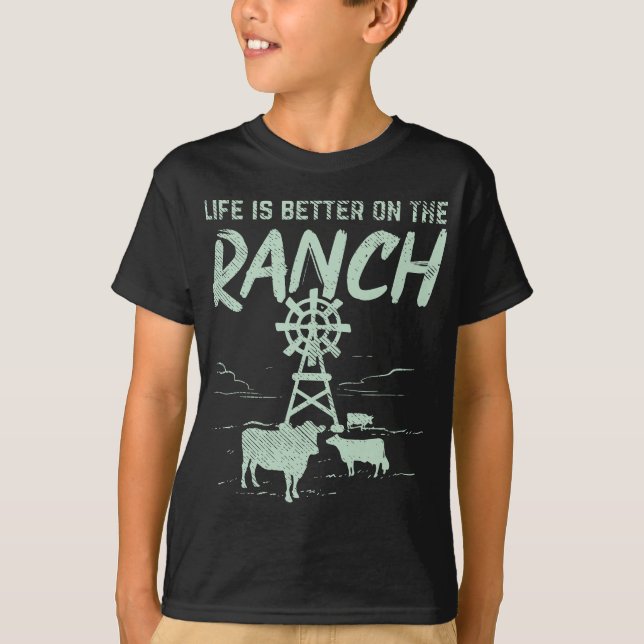 Camiseta A Vida É Melhor No Ranch (Frente)