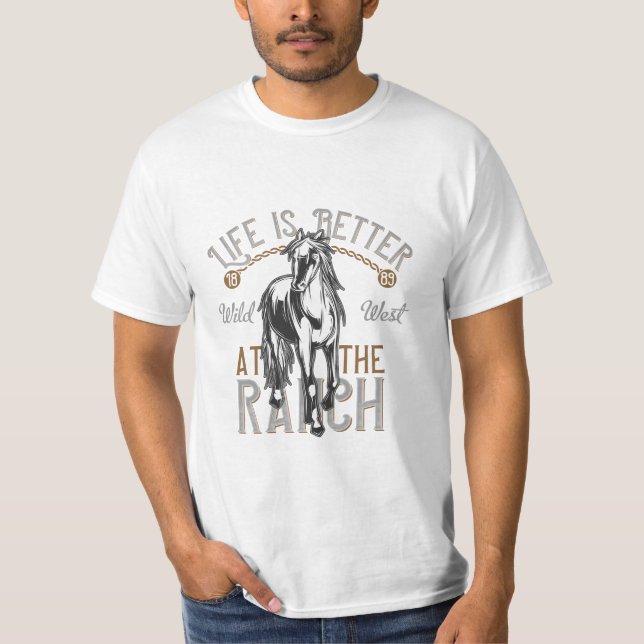 Camiseta A vida é melhor no rancho (Frente)