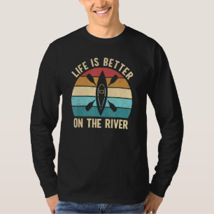 Camiseta A Vida É Melhor No Rio Do Exterior Canoe Kayak Pa
