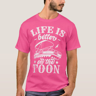 Camiseta A Vida É Melhor No Toon Barco Pontão Divertido Cap