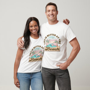Camiseta A vida é melhor no verão tropical da praia