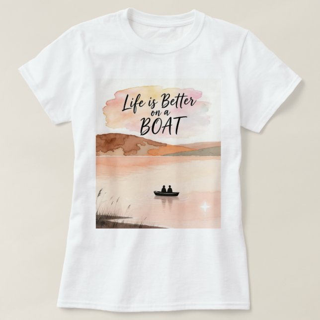 Camiseta A vida é melhor num barco (Frente do Design)
