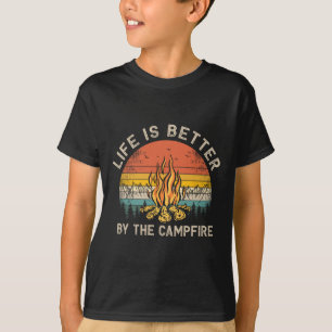 Camiseta A Vida é Melhor Perto da Fogueira de Acampamento F