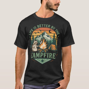 Camiseta A Vida é Melhor Perto da Fogueira de Acampamento G
