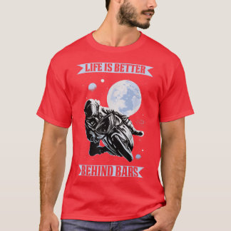 Camiseta A Vida É Melhor Por Trás Dos Bares Race Biker Moto