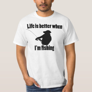 Camiseta A vida é melhor quando eu estou pescando
