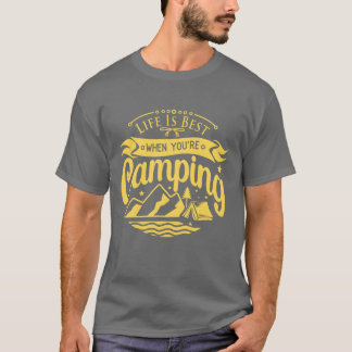 Camiseta A vida é melhor quando você está acampando vintage