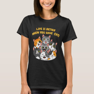 Camiseta A Vida é Melhor Quando Você Tem Gatos
